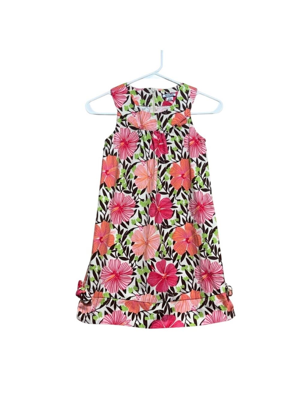 Hartstrings Girls Vintage Floral Cotton Bow Detail Dress Size 7